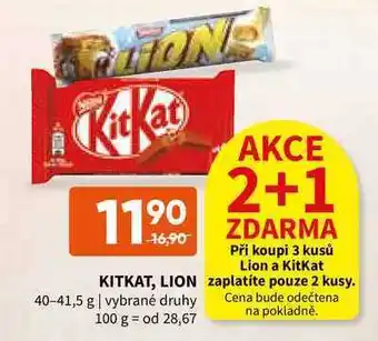 Terno Lion a kitkat 40-41,5 g nabídka