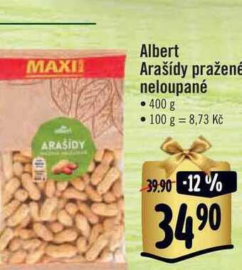 Albert Albert arašídy pražené neloupané • 400 g nabídka