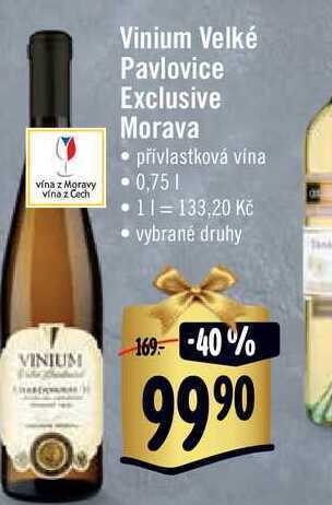 Albert Vinium velké pavlovice exclusive morava 0,75 l nabídka