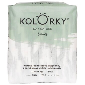 Rohlik.cz Kolorky eko jednorázové plenky day nature l listy (8–13 kg) 19 ks nabídka