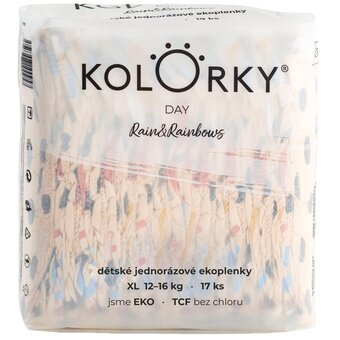 Rohlik.cz Kolorky eko jednorázové plenky day xl déšť a duhy (12–16 kg) 17 ks nabídka