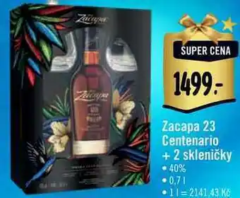 Albert Zacapa 23 centenario + 2 skleničky, 0,7 l nabídka