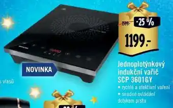 Jednoplotýnkový indukční vařič scp 3601gy
