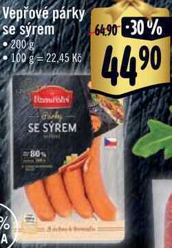 Albert Vepřové párky se sýrem, 200 g nabídka