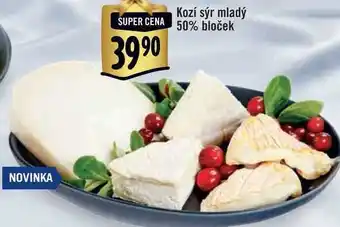 Albert Kozí sýr mladý 50% bloček, cena za 100 g nabídka