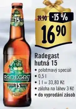 Albert Radegast hutná 15, 0,5 l nabídka