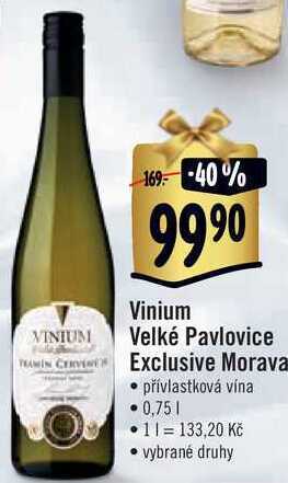 Albert Vinium velké pavlovice exclusive morava, 0,75 l nabídka