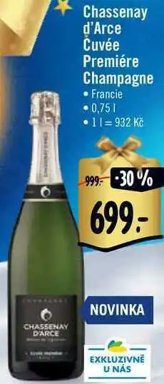 Chassenay d'arce cuvée premiére champagne francie, 0,75 l
