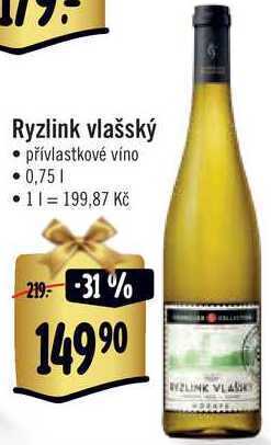 Albert Ryzlink vlašský, 0,75 l nabídka