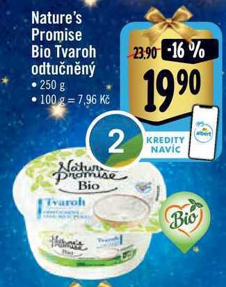 Albert Nature's promise bio tvaroh odtučněný, 250 g nabídka