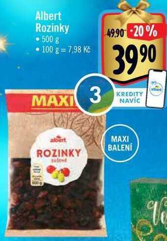 Albert Albert rozinky, 500 g nabídka