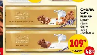 Čokoláda swiss premium lindt, 300 g