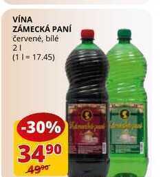 Flop Vína zámecká paní červené, bílé 2l nabídka