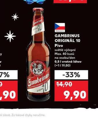 Kaufland Pivo gambrinus originál nabídka