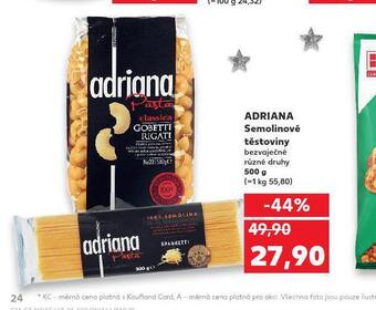 Kaufland Adriana semolinové těstoviny nabídka