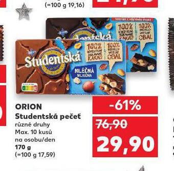 Kaufland Orion studentská pečeť nabídka