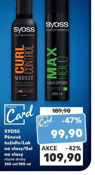 Kaufland Syoss pěnové tužidlo, lak, gel nabídka