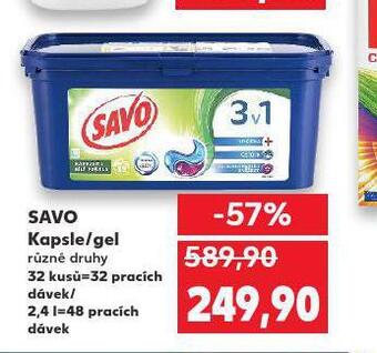 Kaufland Savo prací gel / kapsle nabídka