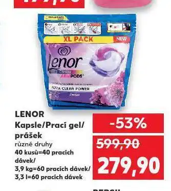 Kaufland Lenor kapsle, prací gel, prášek nabídka