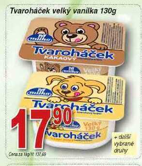 Milko tvaroháček velký vanilka 130g