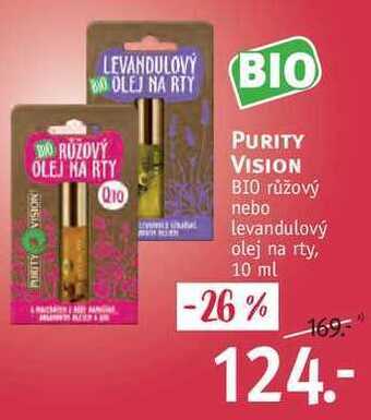 Rossmann Purity vision bio růžový nebo levandulový olej na rty, 10 ml nabídka