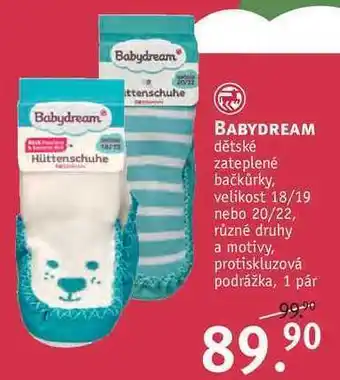 Rossmann Babydream dětské zateplené bačkůrky nabídka