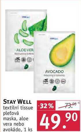 Rossmann Stay well textilní tissue pleťová maska nabídka
