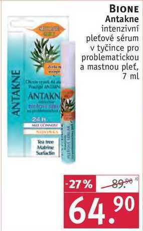 Rossmann Bione antakne intenzivní pleťové sérum, 7 ml nabídka
