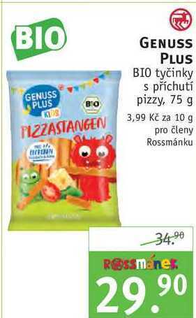Rossmann Genuss plus bio tyčinky s příchutí pizzy, 75 g nabídka