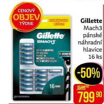 Teta Gillette mach3 pánské náhradní hlavice 16 ks nabídka