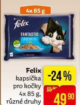 Teta Felix kapsička pro kočky 4x 85 g, různé druhy nabídka