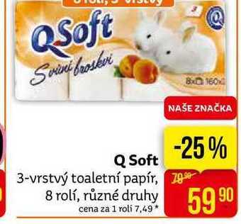 Teta Q soft 3-vrstvý toaletní papír, 8 rolí, různé druhy nabídka