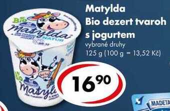 CBA Matylda bio dezert tvaroh s jogurtem, 125 g nabídka