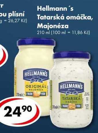 CBA Hellmann's tatarská omáčka, majonéza, 210 ml nabídka