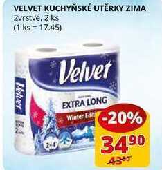 Flop Velvet kuchyňské utěrky zima 2vrstvé, 2 ks nabídka
