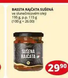 Flop Bassta rajčata sušená ve slunečnicovém oleji 195 g. p.p. 115g nabídka