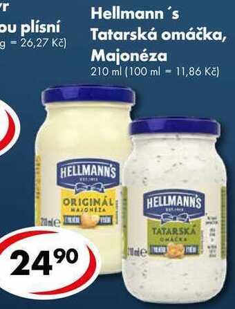 CBA Hellmann's tatarská omáčka, majonéza, 210 ml nabídka