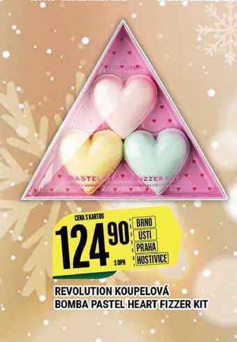 Revolution koupelová bomba pastel heart fizzer kit