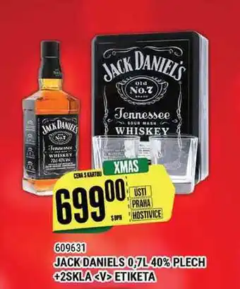 Jack daniels 0,7l 40% plech +2sklaetiketa