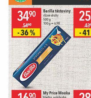 Globus Barilla těstoviny nabídka