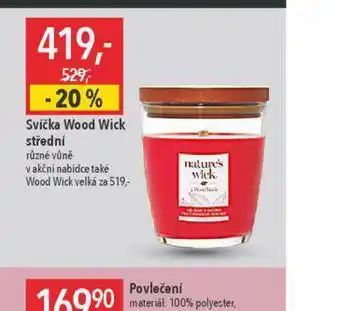 Globus Svíčka wood wick střední nabídka