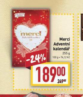 Billa Merci adventní kalendář nabídka