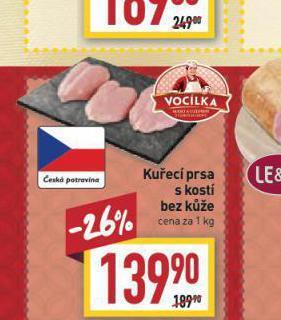 Billa Kuřecí prsa s kostí bez kůže nabídka