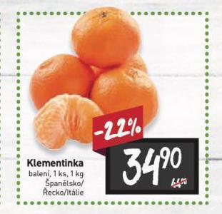 Billa Mandarinky nabídka