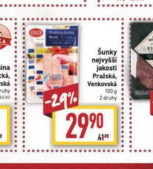 Billa Pražská šunka nabídka