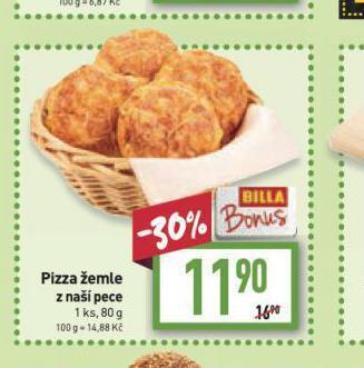 Billa Pizza žemle nabídka