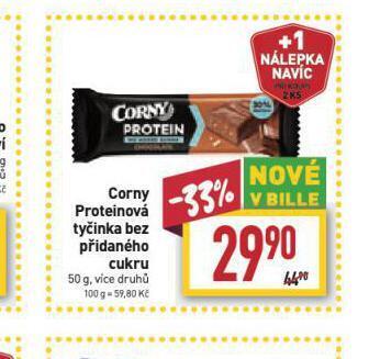 Billa Corny proteinová tyčinka bez přidaného cukru nabídka