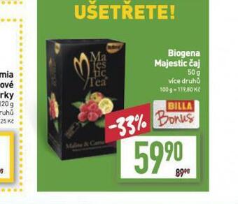 Billa Biogena majestic čaj nabídka