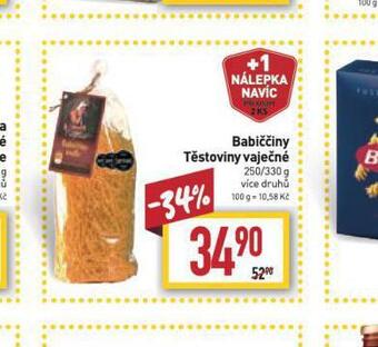 Billa Babiččiny těstoviny vaječné nabídka