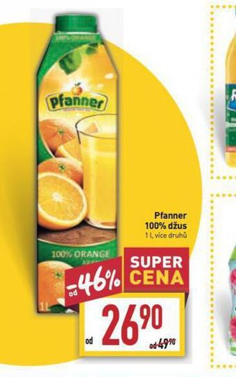 Billa Pfanner 100% džus nabídka